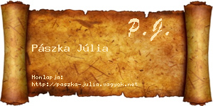 Pászka Júlia névjegykártya